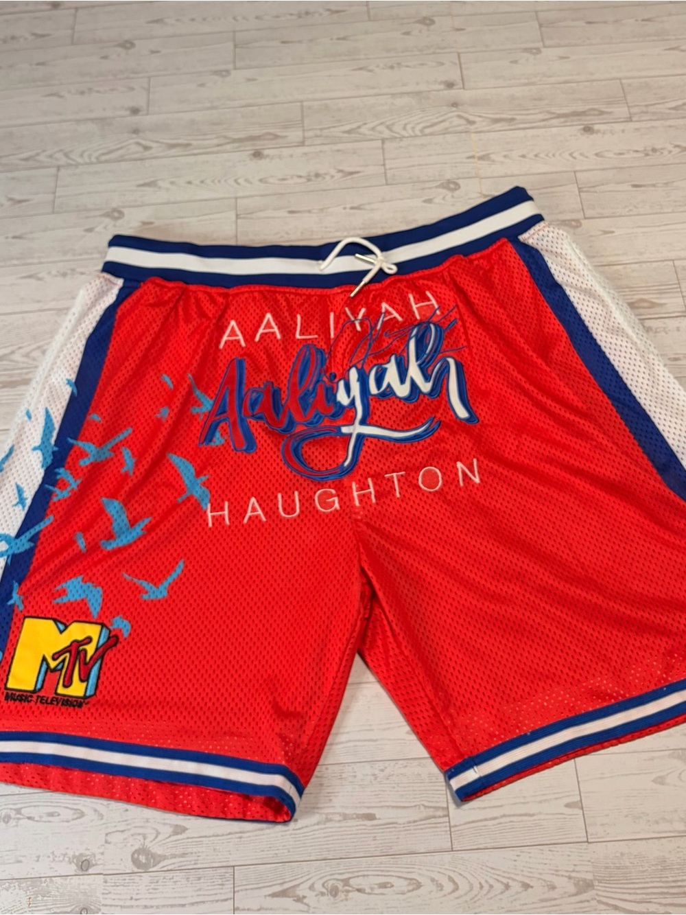 NEW 5XL  Red Aaliyah Haughton Mesh Men's Shorts